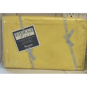 Vintage Wamsutta Supercale Plus Full Fitted Sheet Yellow Percale 200 TC New